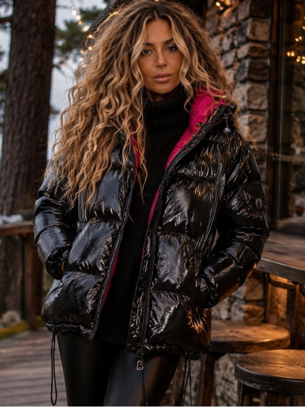 F26. PAJAR CANADA | 1963 | Glossy Black Puffer Jacket | XL | 26/24 | NEW